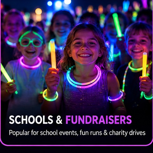 Students enjoying a glow themed school celebration